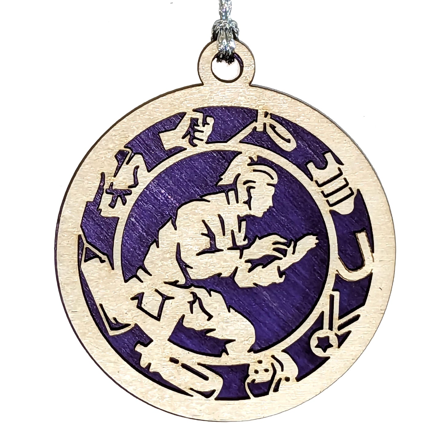 Female Jiu Jitsu laser cut wood ornament