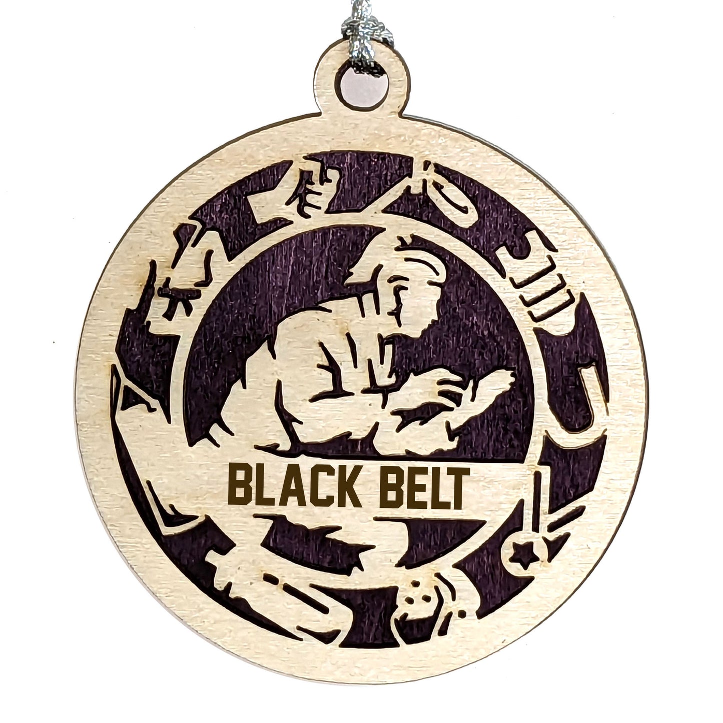 Female Jiu Jitsu laser cut personalized wood ornament