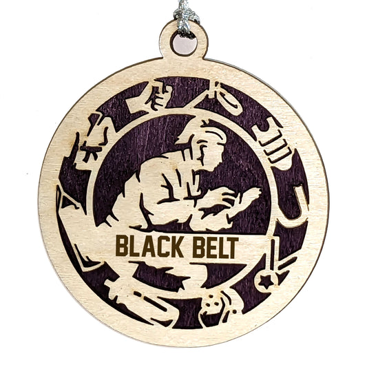 Female Jiu Jitsu laser cut personalized wood ornament