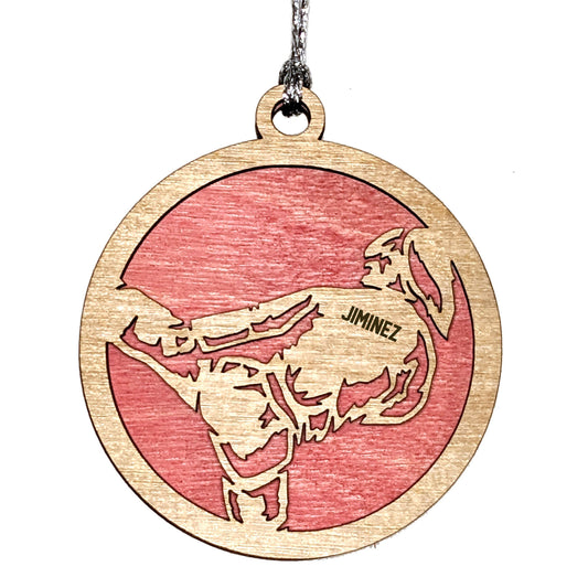 Female Martial Arts laser cut personalized wood ornament