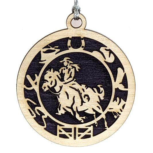 Female Rodeo laser cut wood ornament