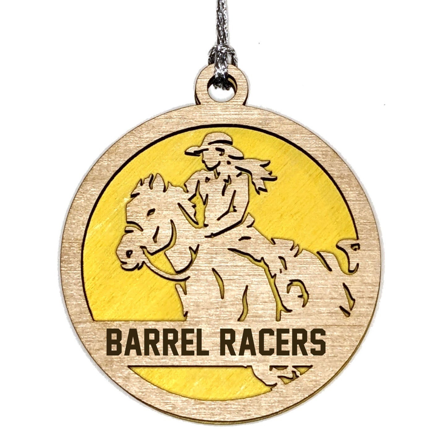 Female Rodeo laser cut personalized wood ornament