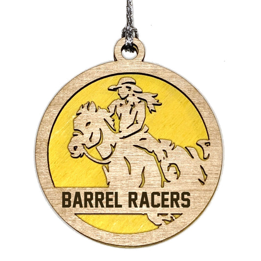 Female Rodeo laser cut personalized wood ornament