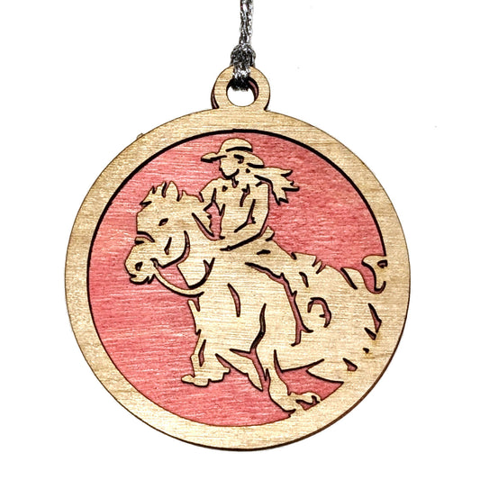 Female Rodeo laser cut wood ornament