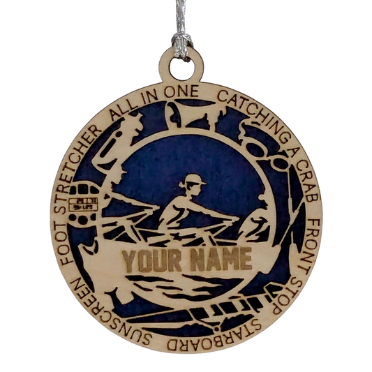 3-Inch Laser Cut Handcrafted Wooden Personalized Female Team Rowing Christmas Ornament - Customizable Holiday Decoration for Rowing Enthusiasts, Team Spirit Keepsake - Unique Gift for Female Rowers