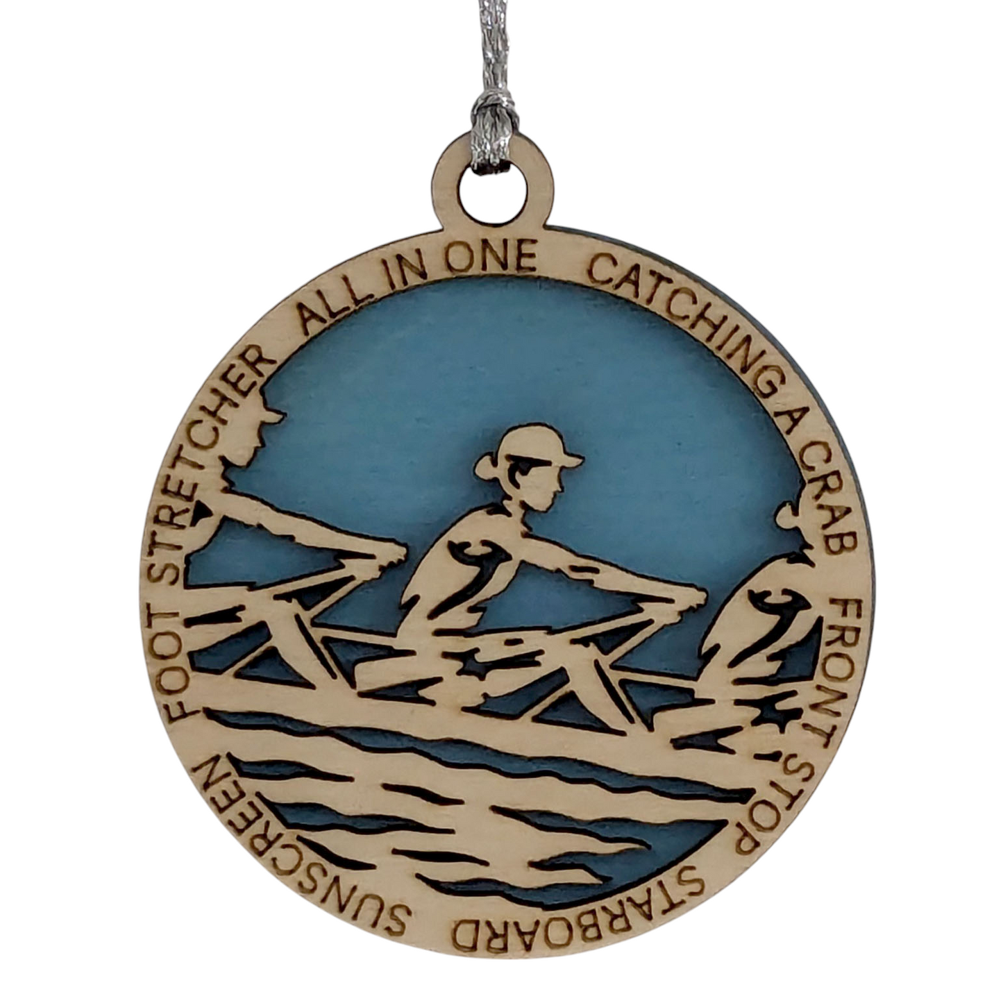 3-Inch Laser Cut Handcrafted Wooden Personalized Female Team Rowing Christmas Ornament - Customizable Holiday Decoration for Rowing Enthusiasts, Team Spirit Keepsake - Unique Gift for Female Rowers