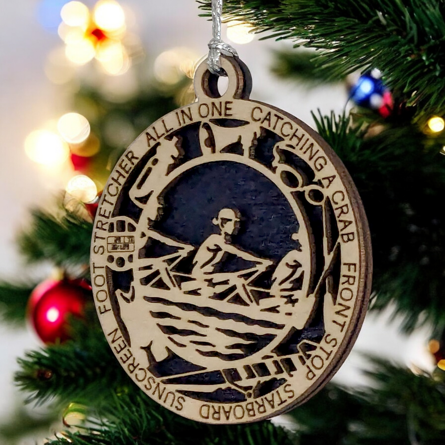 3-Inch Laser Cut Handcrafted Wooden Personalized Female Team Rowing Christmas Ornament - Customizable Holiday Decoration for Rowing Enthusiasts, Team Spirit Keepsake - Unique Gift for Female Rowers
