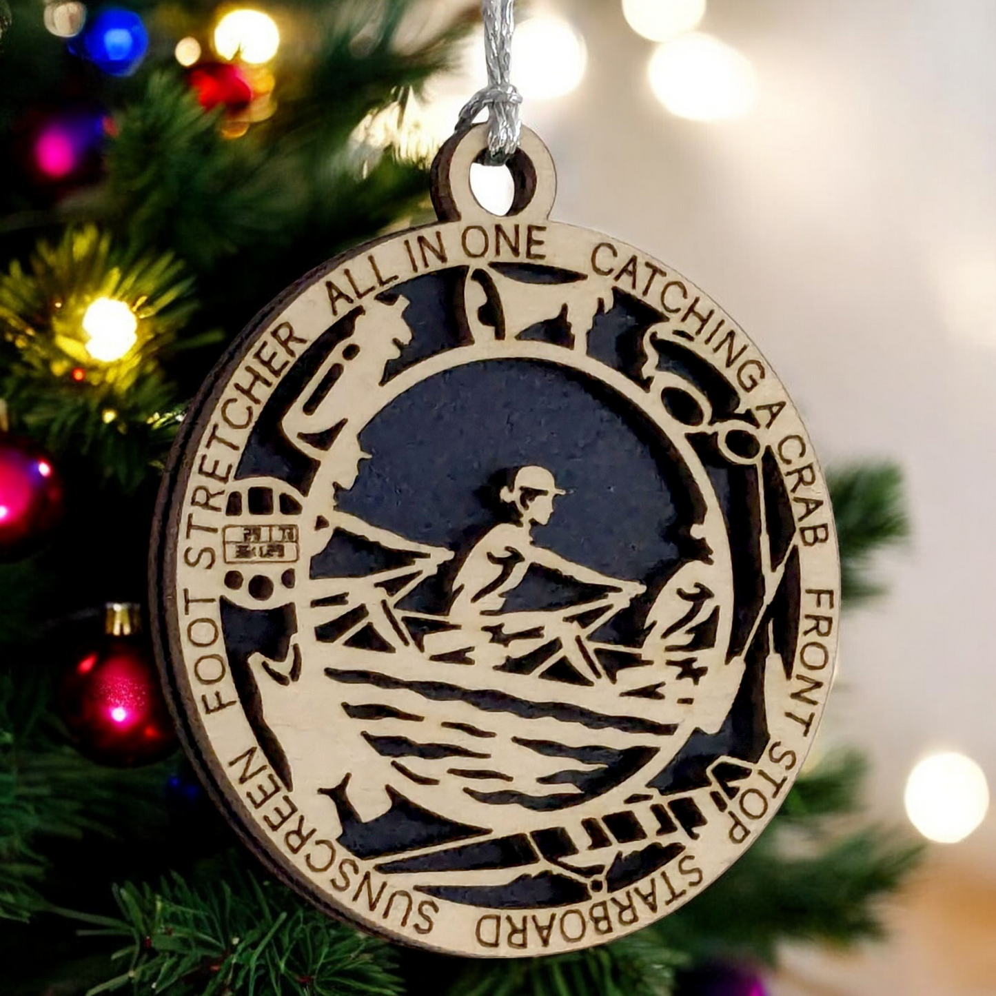 3-Inch Laser Cut Handcrafted Wooden Personalized Female Team Rowing Christmas Ornament - Customizable Holiday Decoration for Rowing Enthusiasts, Team Spirit Keepsake - Unique Gift for Female Rowers