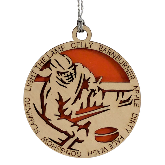 Personalized 3" Handcrafted Wooden Female Sledge Hockey Christmas Ornament - Laser Cut, Customizable Winter Sport Holiday Tree Decoration - Unique Gift for Female Athletes and Hockey Enthusiasts