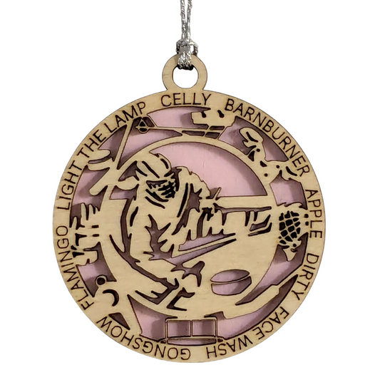 Personalized 3" Handcrafted Wooden Female Sledge Hockey Christmas Ornament - Laser Cut, Customizable Winter Sport Holiday Tree Decoration - Unique Gift for Female Athletes and Hockey Enthusiasts