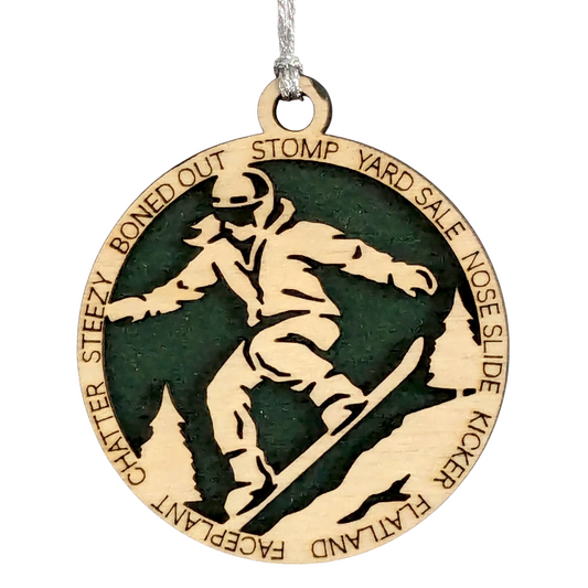 3-Inch Laser Cut Handcrafted Wooden Personalized Female Snowboarding Christmas Ornament - Unique Snowboarder Decor - Customizable Winter Sport Gift - Xmas Tree Decoration - Holiday Keepsake for Women