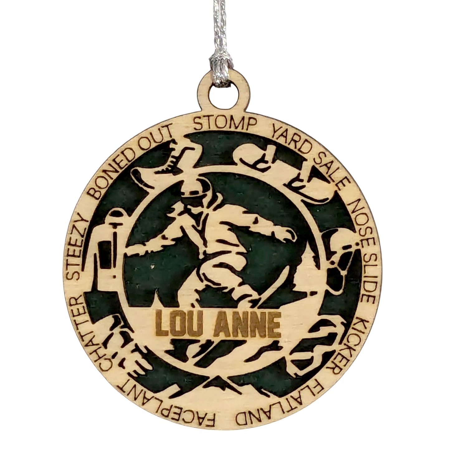 3-Inch Laser Cut Handcrafted Wooden Personalized Female Snowboarding Christmas Ornament - Unique Snowboarder Decor - Customizable Winter Sport Gift - Xmas Tree Decoration - Holiday Keepsake for Women