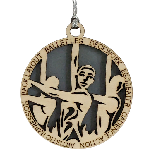 3" Handcrafted Wooden Personalized Female Synchronized Swimming Christmas Ornament - Custom Swim Team Holiday Decor