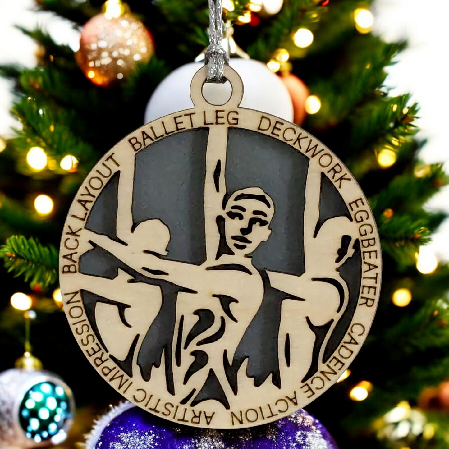 3" Handcrafted Wooden Personalized Female Synchronized Swimming Christmas Ornament - Custom Swim Team Holiday Decor