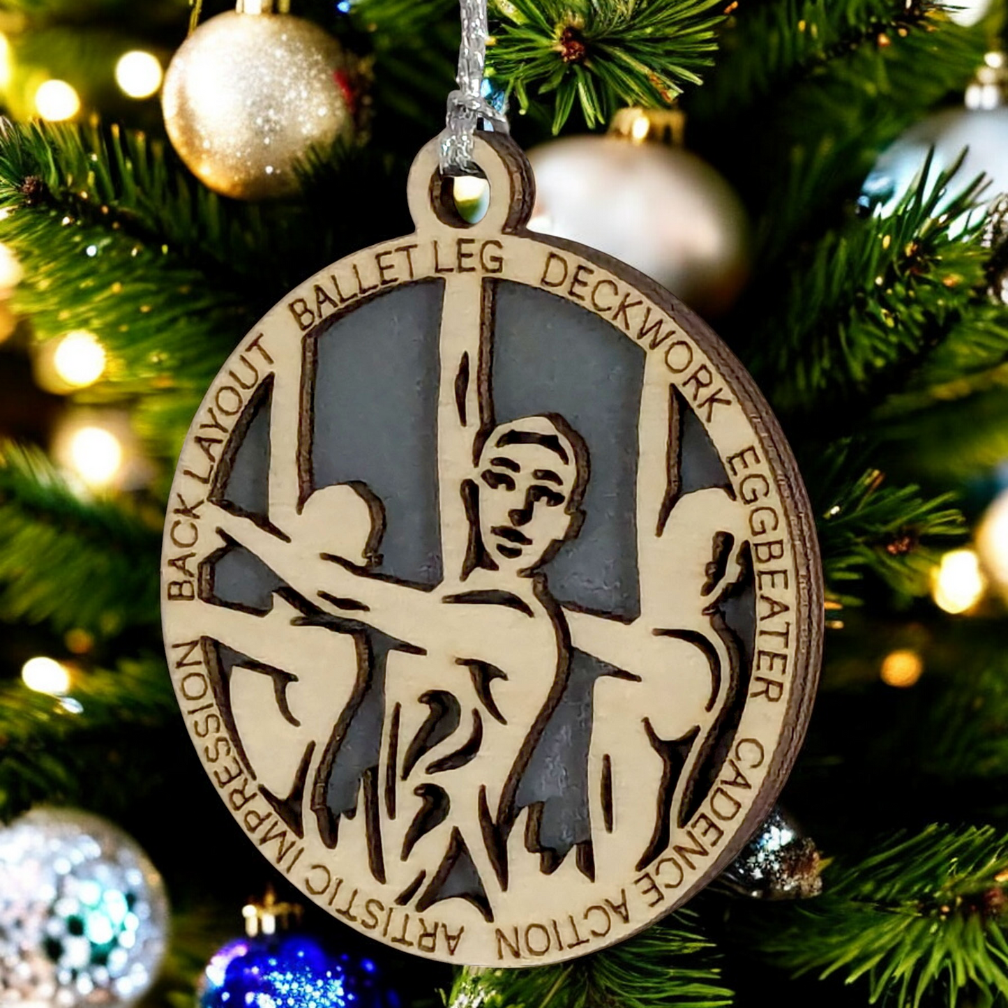 3" Handcrafted Wooden Personalized Female Synchronized Swimming Christmas Ornament - Custom Swim Team Holiday Decor