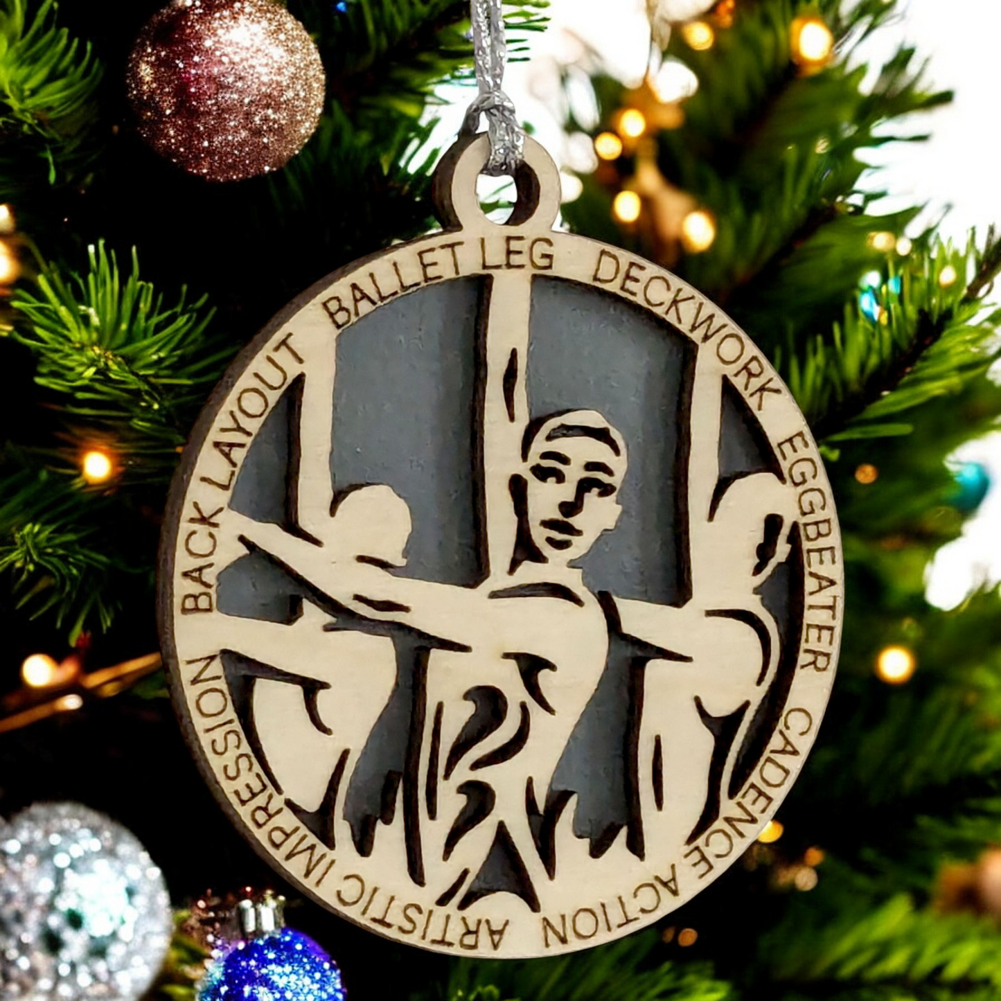 3" Handcrafted Wooden Personalized Female Synchronized Swimming Christmas Ornament - Custom Swim Team Holiday Decor
