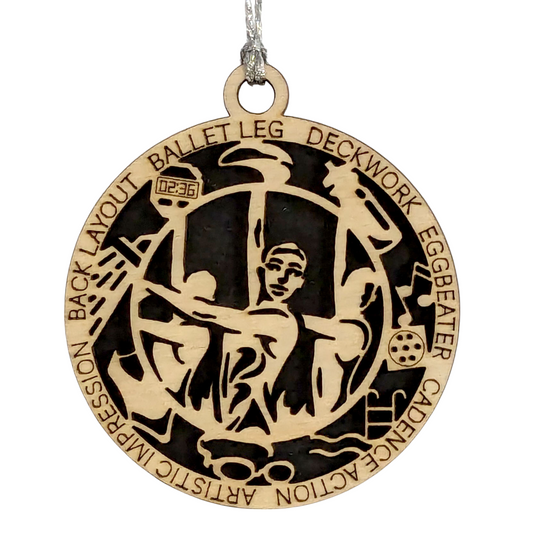 3" Handcrafted Wooden Personalized Female Synchronized Swimming Christmas Ornament - Custom Swim Team Holiday Decor