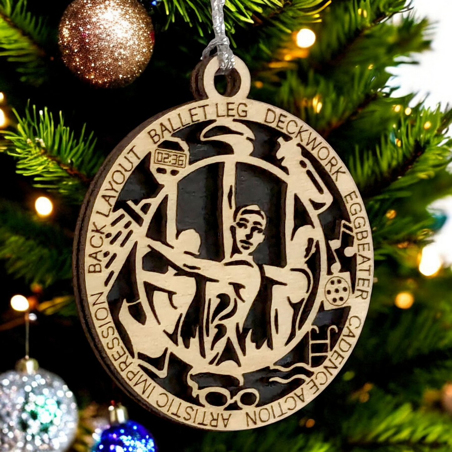 3" Handcrafted Wooden Personalized Female Synchronized Swimming Christmas Ornament - Custom Swim Team Holiday Decor