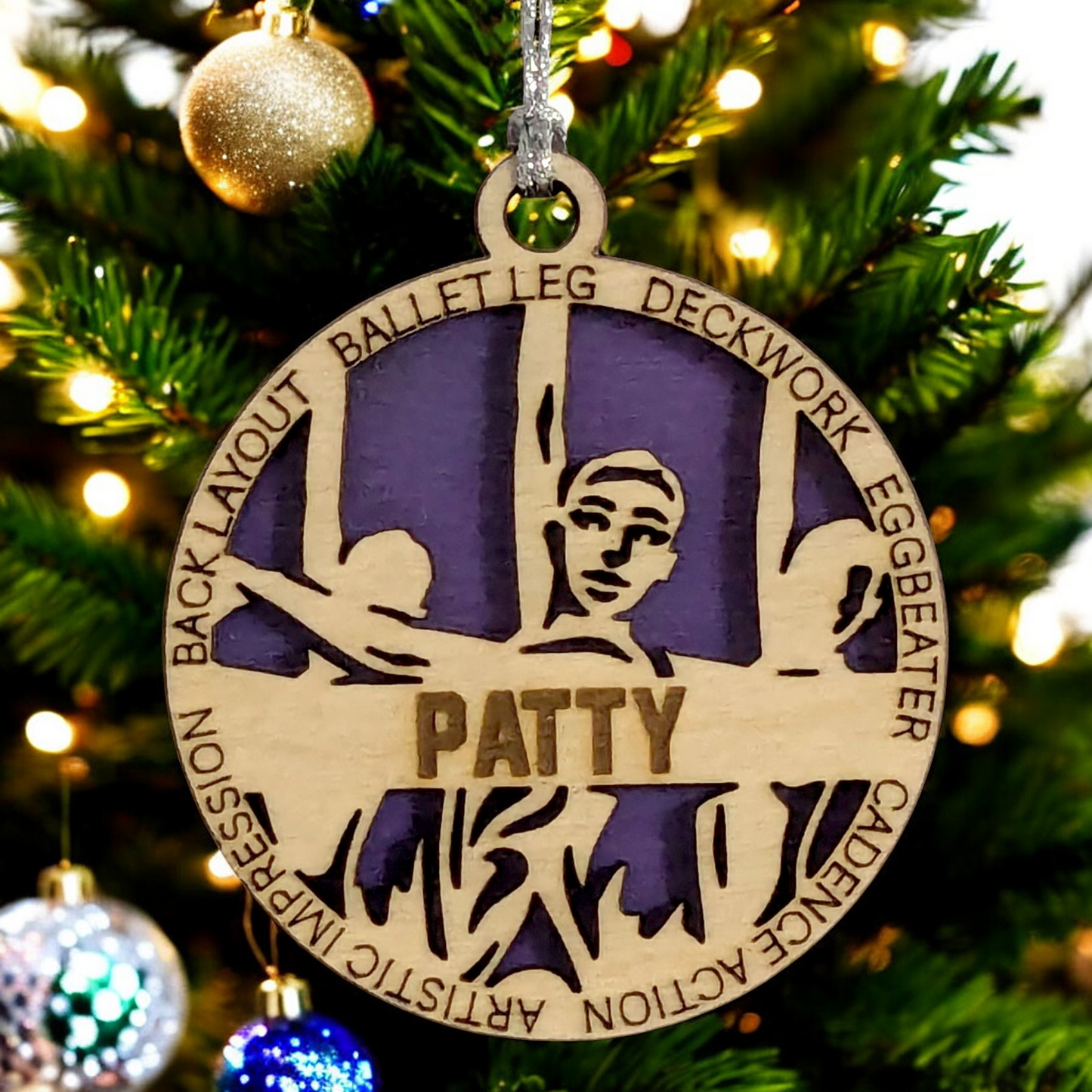 3" Handcrafted Wooden Personalized Female Synchronized Swimming Christmas Ornament - Custom Swim Team Holiday Decor