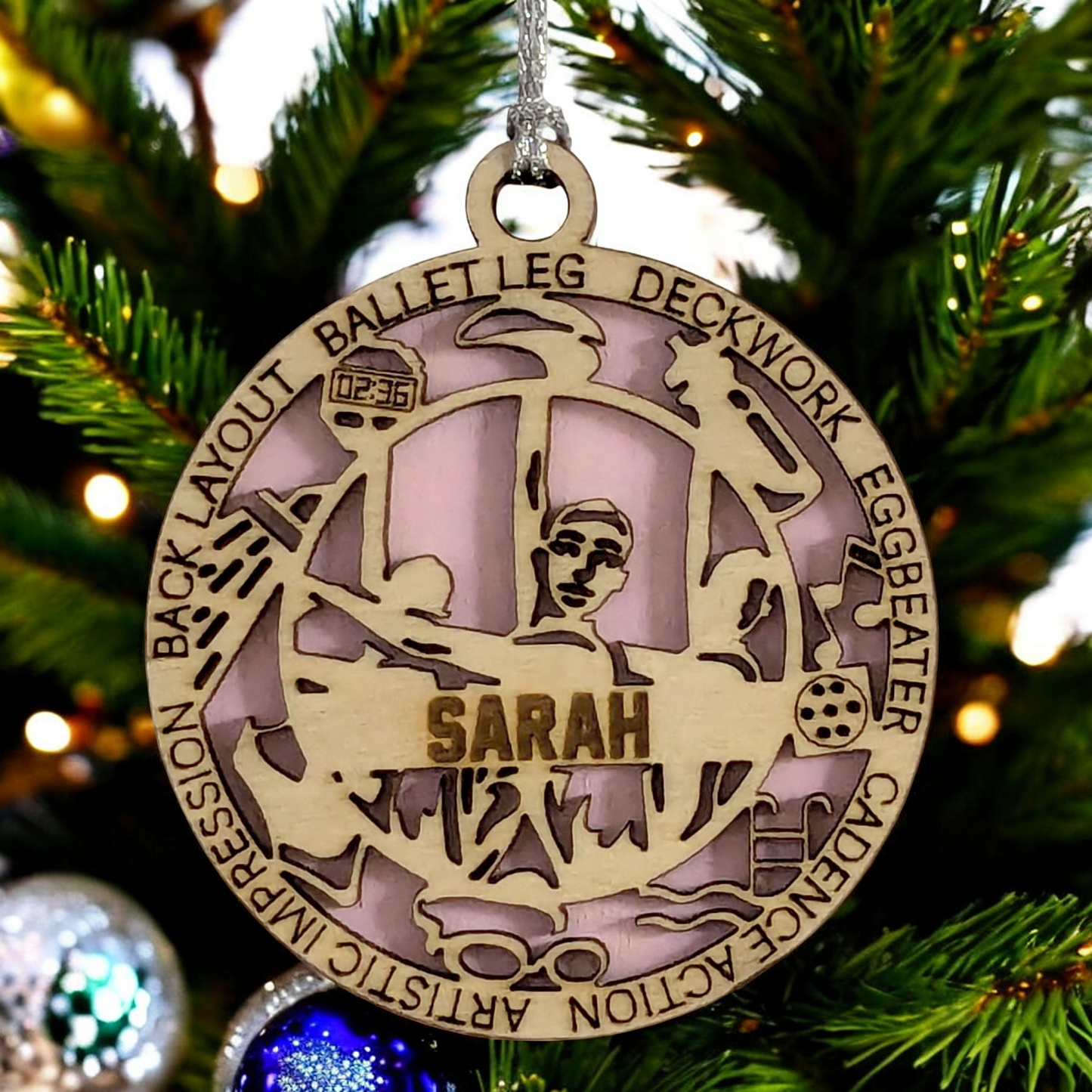 3" Handcrafted Wooden Personalized Female Synchronized Swimming Christmas Ornament - Custom Swim Team Holiday Decor