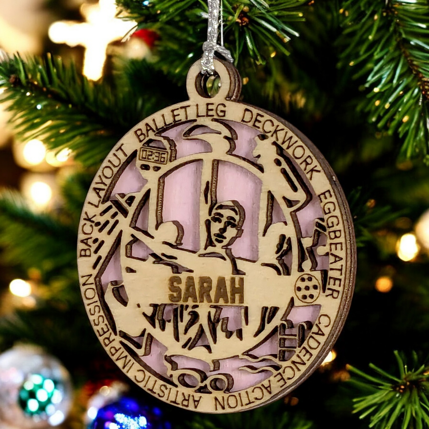 3" Handcrafted Wooden Personalized Female Synchronized Swimming Christmas Ornament - Custom Swim Team Holiday Decor