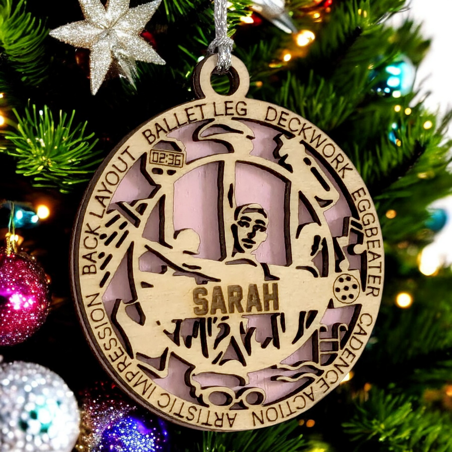3" Handcrafted Wooden Personalized Female Synchronized Swimming Christmas Ornament - Custom Swim Team Holiday Decor