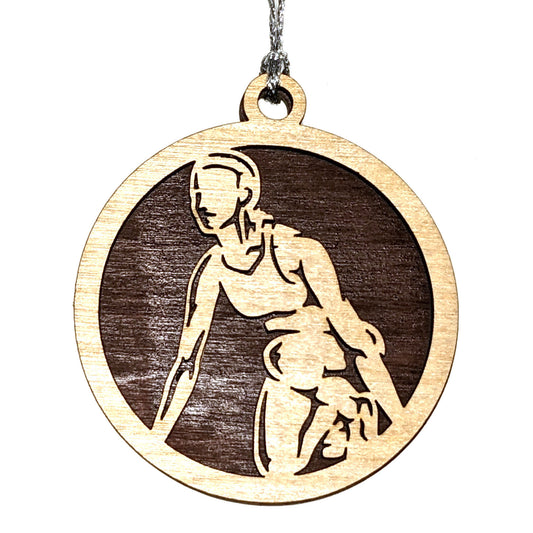 Female Track & Field laser cut wood ornament