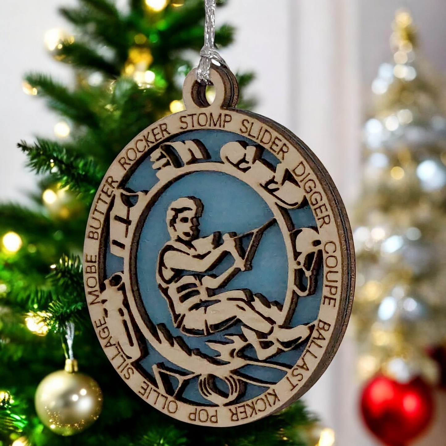 3" Laser Cut Handcrafted Wooden Personalized Female Wakeboarding Christmas Ornament - Unique Customizable Keepsake for Women Who Love Wakeboarding - Holiday Tree Decoration and Gift - Made in USA