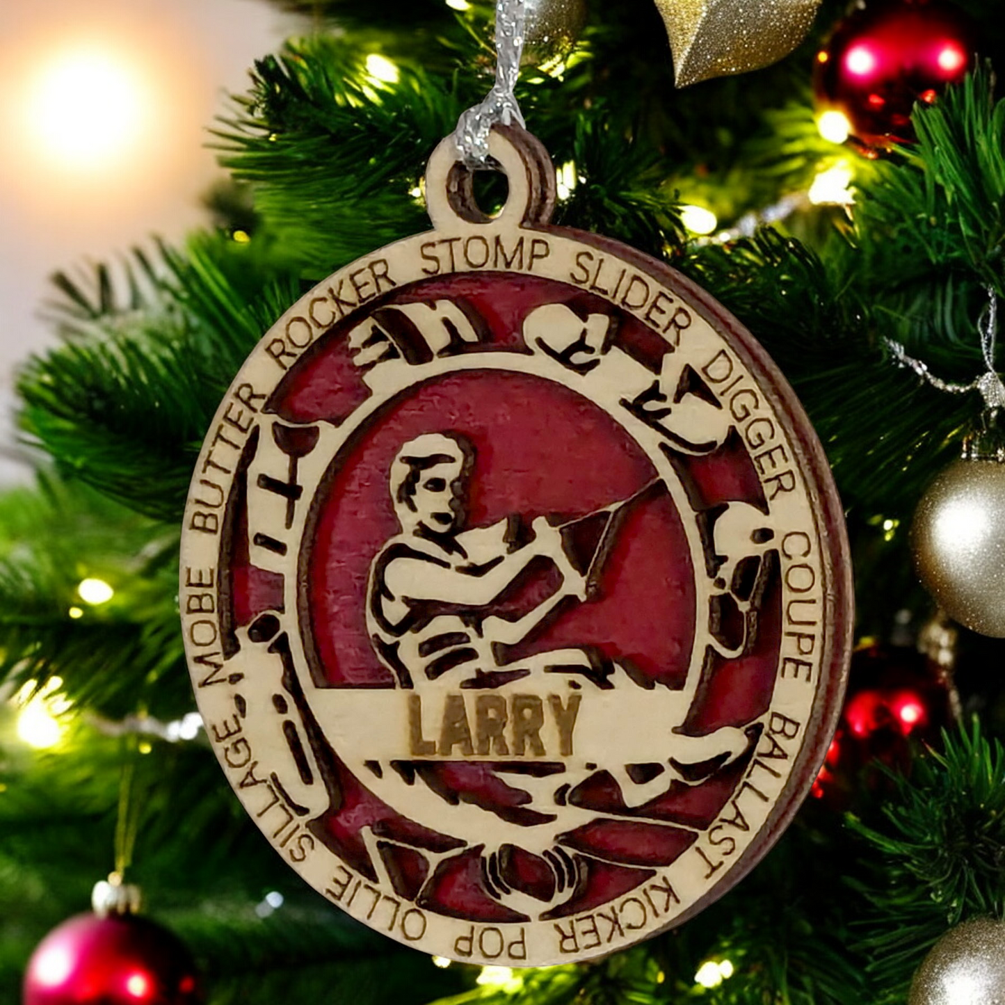 3" Laser Cut Handcrafted Wooden Personalized Female Wakeboarding Christmas Ornament - Unique Customizable Keepsake for Women Who Love Wakeboarding - Holiday Tree Decoration and Gift - Made in USA