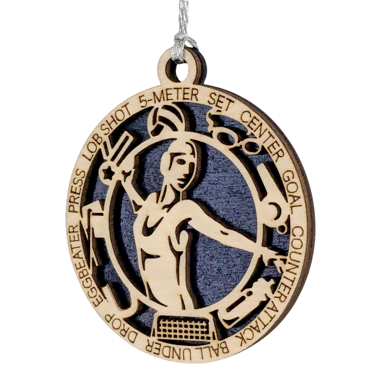 3" Laser Cut Handcrafted Wooden Personalized Female Water Polo Christmas Ornament - Custom Name, Sports Enthusiast Gift, Unique Decor for Athletes and Fans, Water Polo Player Holiday Keepsake