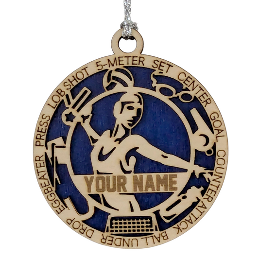 3" Laser Cut Handcrafted Wooden Personalized Female Water Polo Christmas Ornament - Custom Name, Sports Enthusiast Gift, Unique Decor for Athletes and Fans, Water Polo Player Holiday Keepsake