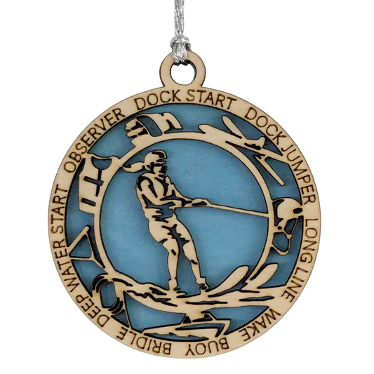 3" Personalized Female Water Skiing Christmas Ornament - Handcrafted Wooden Holiday Decor