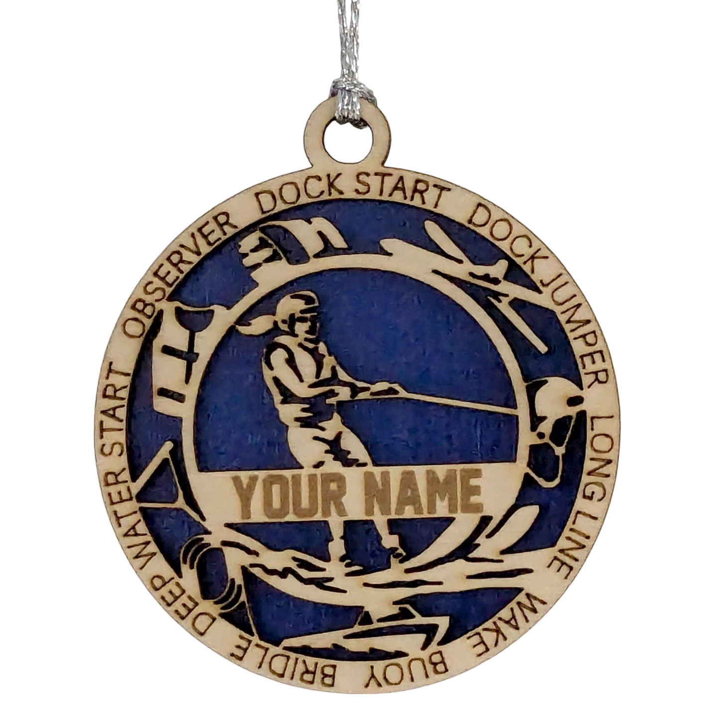 3" Personalized Female Water Skiing Christmas Ornament - Handcrafted Wooden Holiday Decor