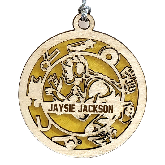 Female Wrestling laser cut personalized wood ornament