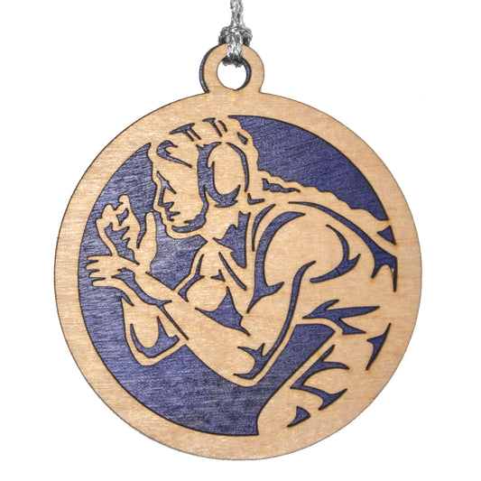 Female Wrestling laser cut wood ornament