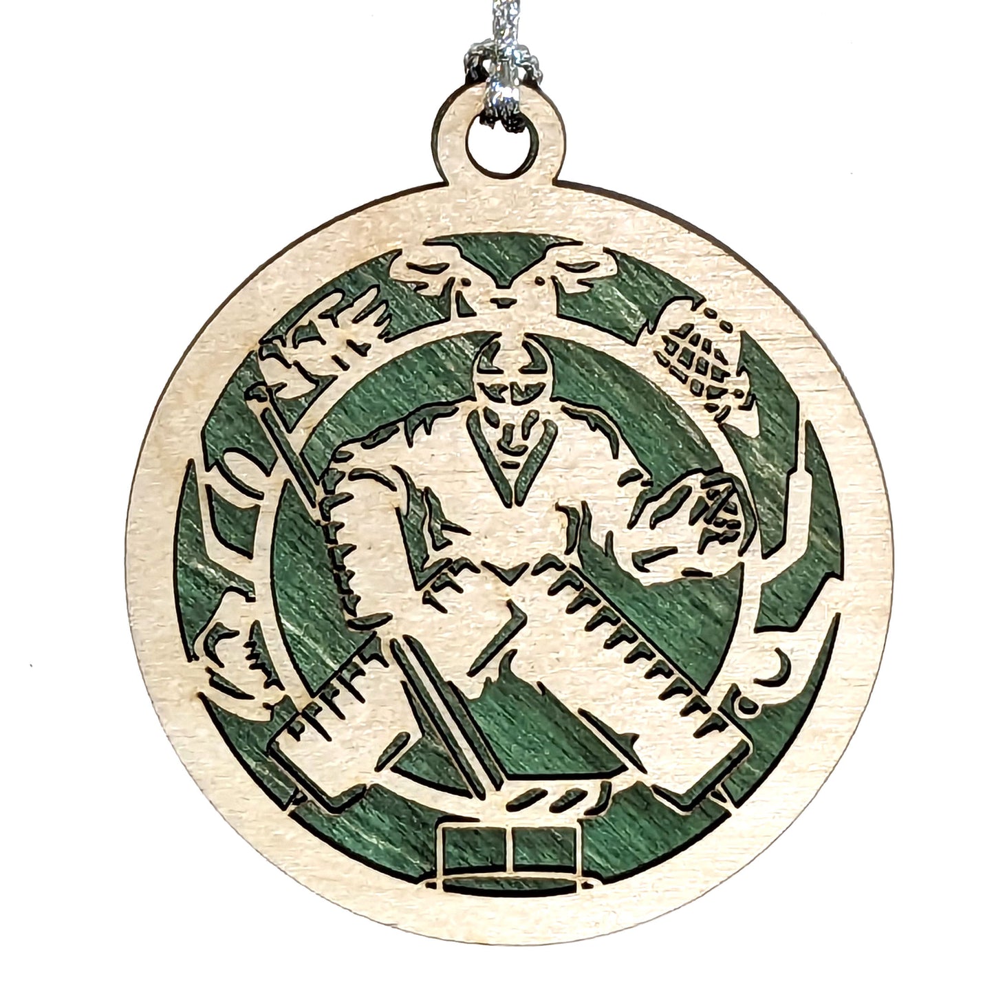Hockey Goalie laser cut wood ornament