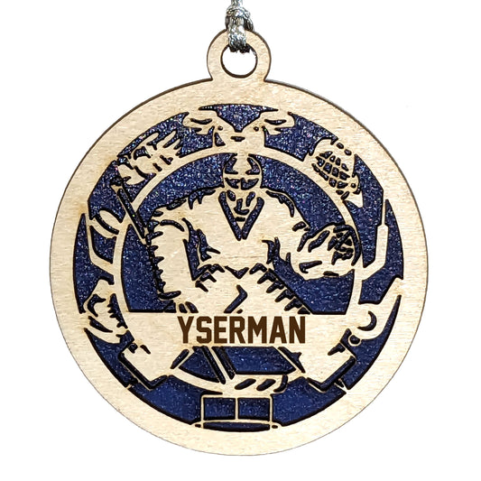 Hockey Goalie laser cut personalized wood ornament