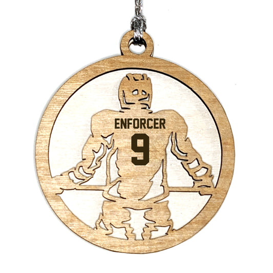 Male Hockey laser cut personalized wood ornament