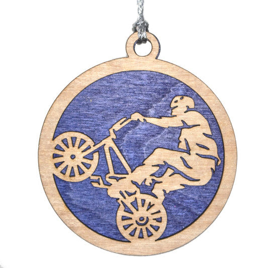 Male BMX laser cut wood ornament