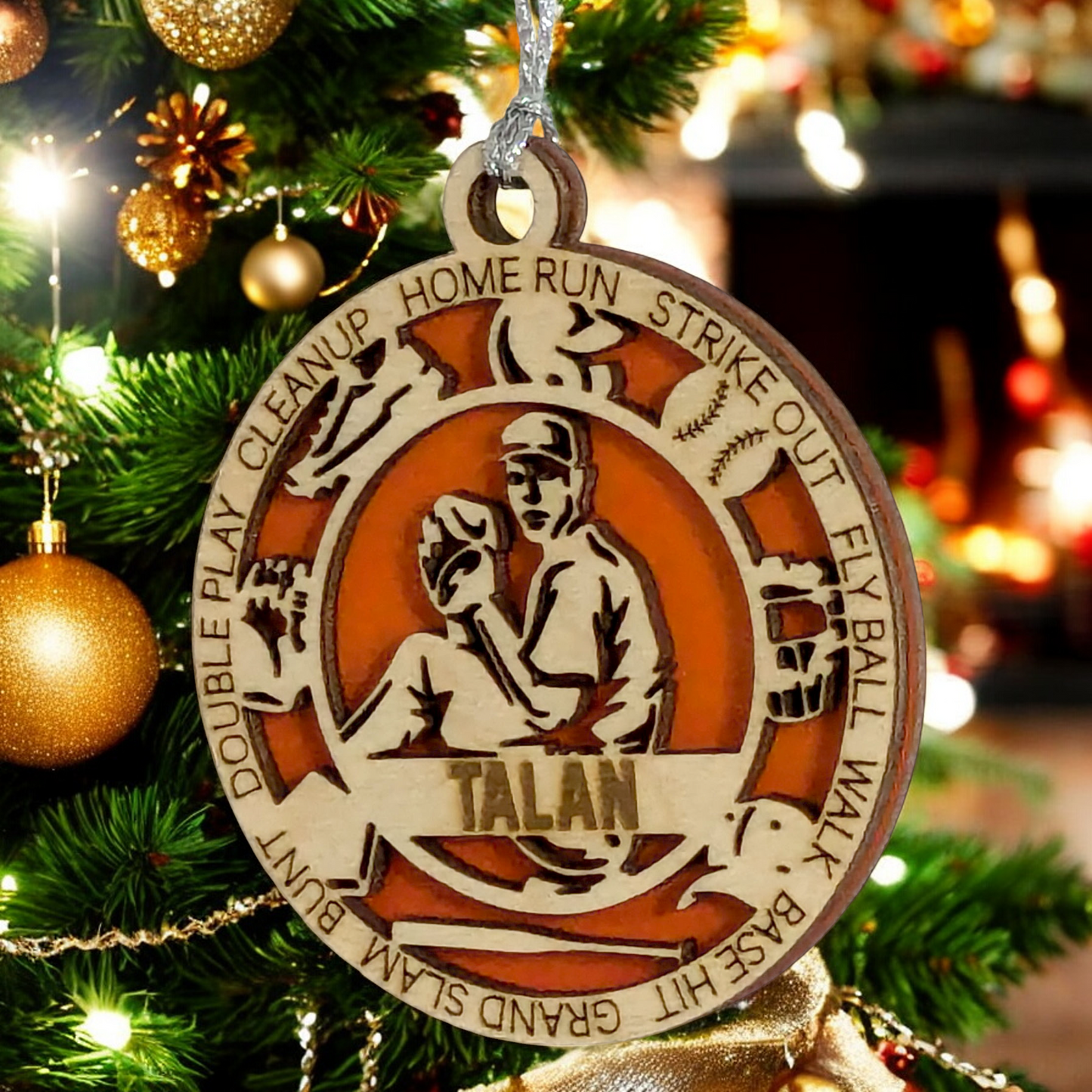 Handcrafted 3" Laser Cut Wooden Baseball Pitcher Christmas Ornament - Personalized Male Right-Handed Pitcher - Unique Sports Holiday Decor and Keepsake