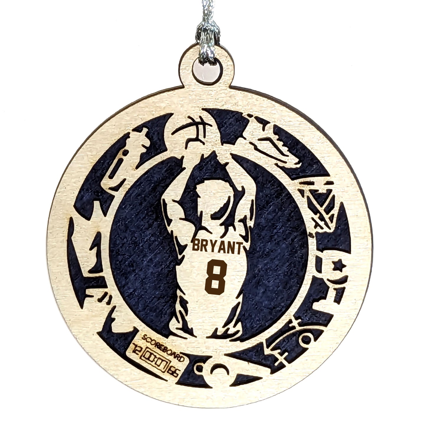 Male Basketball laser cut personalized wood ornament