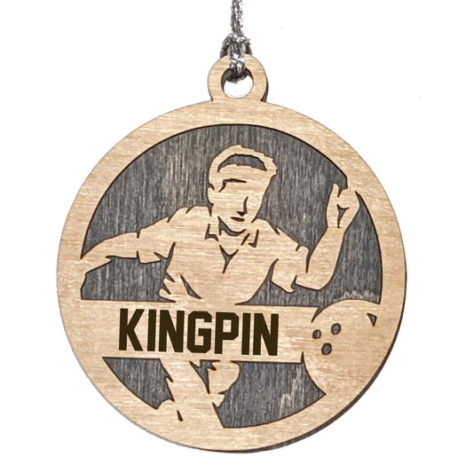 Male Bowling laser cut personalized wood ornament