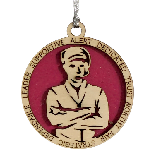 Custom 3" Laser Cut Handcrafted Wooden Male Coach Christmas Ornament - Personalized Holiday Gift and Keepsake - Unique Coach Appreciation Decor - Sports Enthusiast's Christmas Tree Ornament