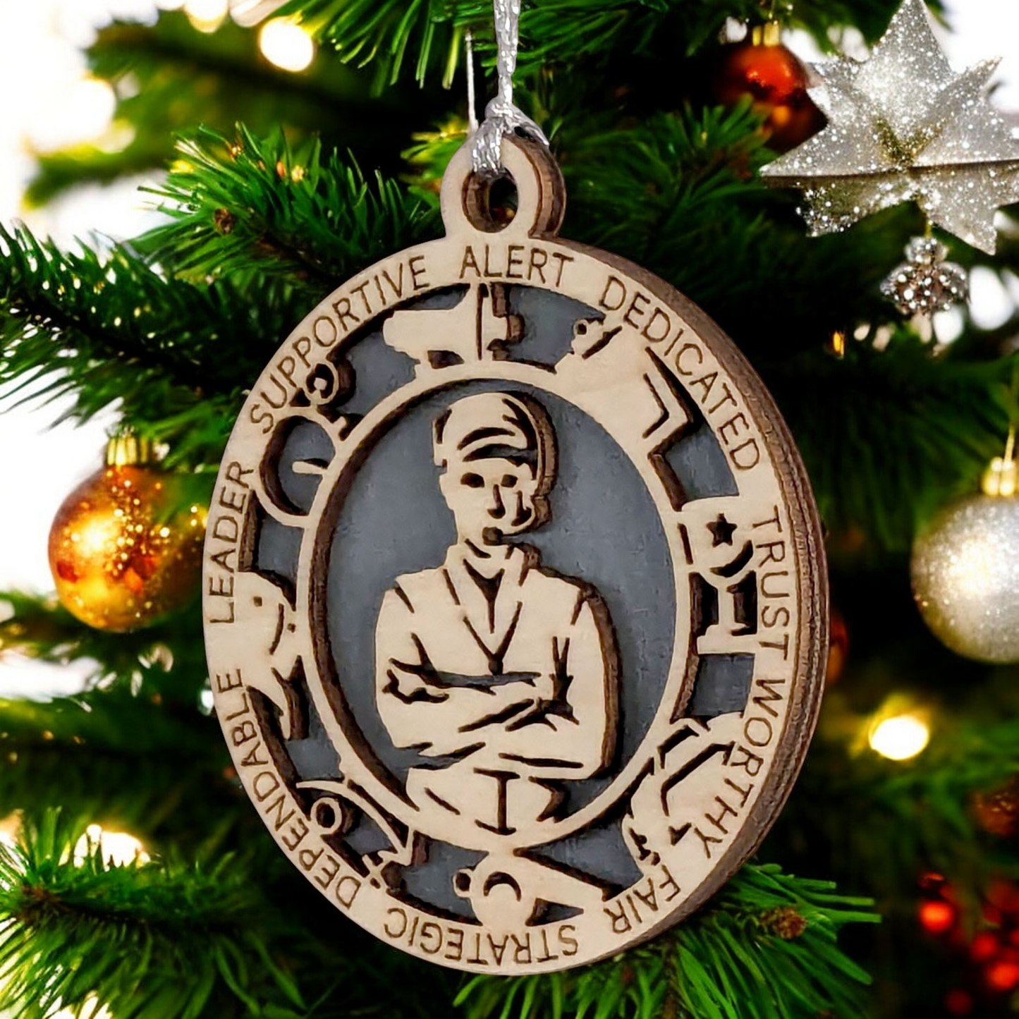 Custom 3" Laser Cut Handcrafted Wooden Male Coach Christmas Ornament - Personalized Holiday Gift and Keepsake - Unique Coach Appreciation Decor - Sports Enthusiast's Christmas Tree Ornament