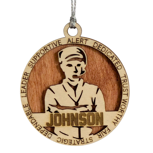 Custom 3" Laser Cut Handcrafted Wooden Male Coach Christmas Ornament - Personalized Holiday Gift and Keepsake - Unique Coach Appreciation Decor - Sports Enthusiast's Christmas Tree Ornament