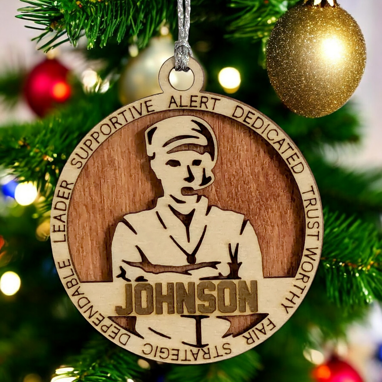Custom 3" Laser Cut Handcrafted Wooden Male Coach Christmas Ornament - Personalized Holiday Gift and Keepsake - Unique Coach Appreciation Decor - Sports Enthusiast's Christmas Tree Ornament