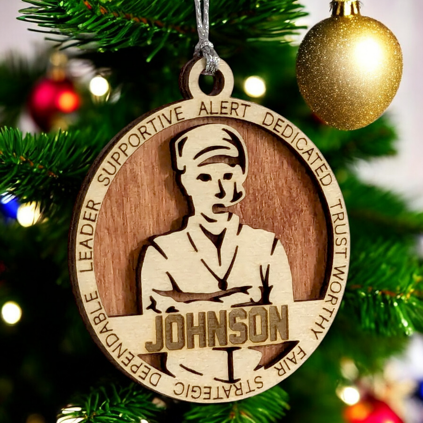 Custom 3" Laser Cut Handcrafted Wooden Male Coach Christmas Ornament - Personalized Holiday Gift and Keepsake - Unique Coach Appreciation Decor - Sports Enthusiast's Christmas Tree Ornament