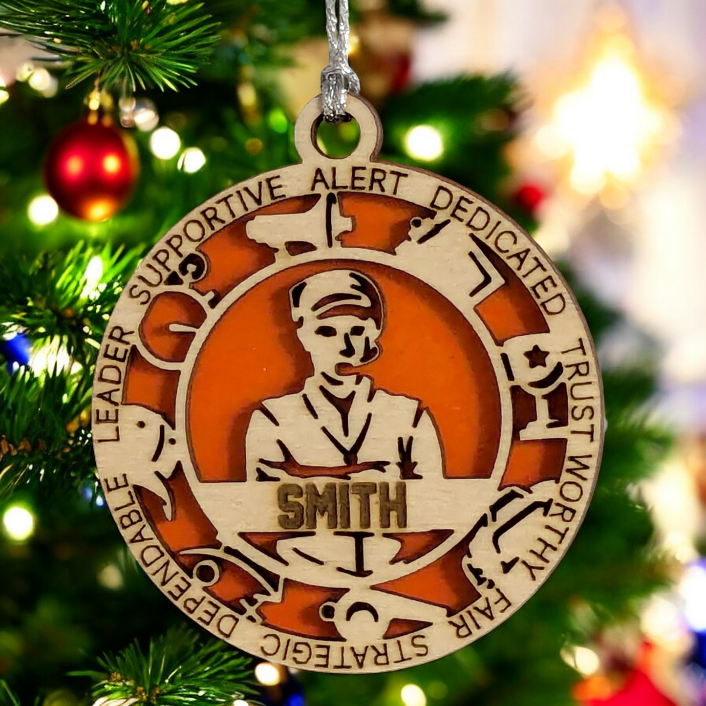 Custom 3" Laser Cut Handcrafted Wooden Male Coach Christmas Ornament - Personalized Holiday Gift and Keepsake - Unique Coach Appreciation Decor - Sports Enthusiast's Christmas Tree Ornament
