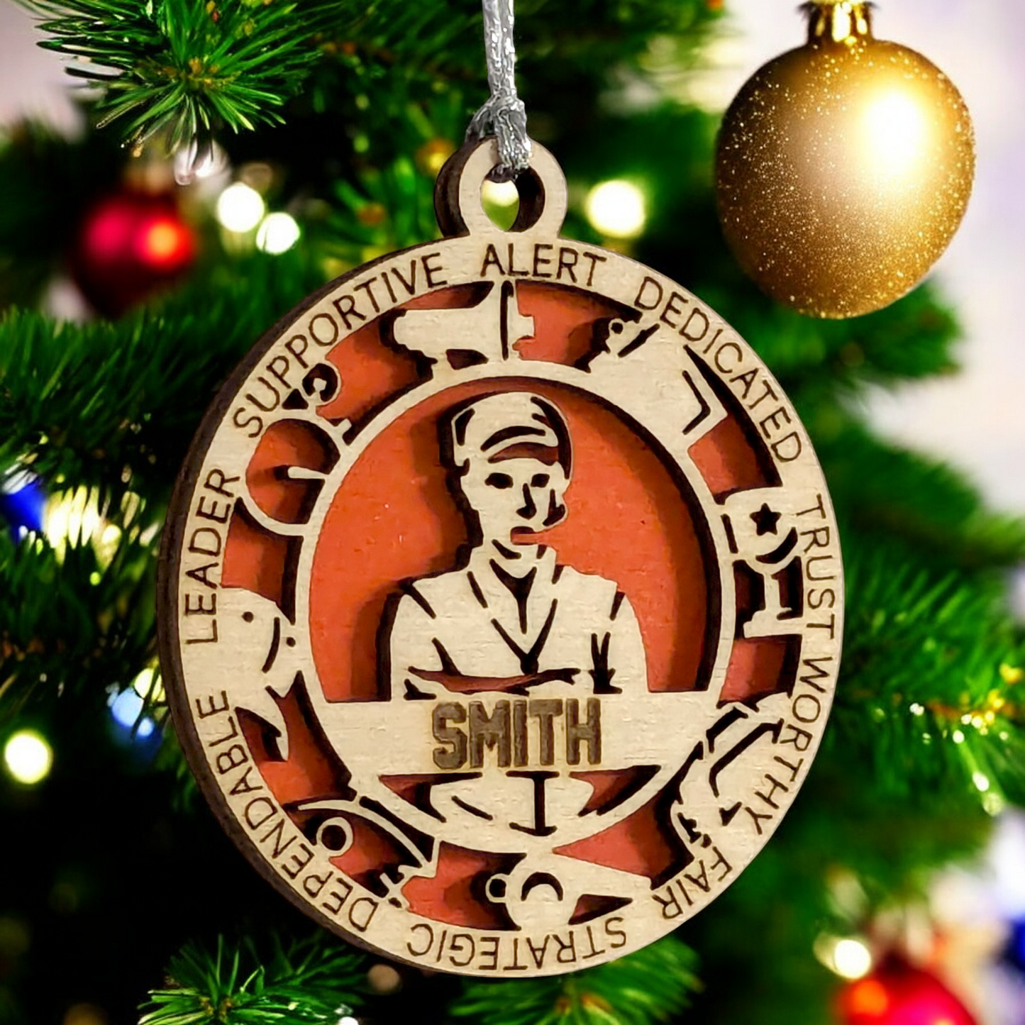 Custom 3" Laser Cut Handcrafted Wooden Male Coach Christmas Ornament - Personalized Holiday Gift and Keepsake - Unique Coach Appreciation Decor - Sports Enthusiast's Christmas Tree Ornament