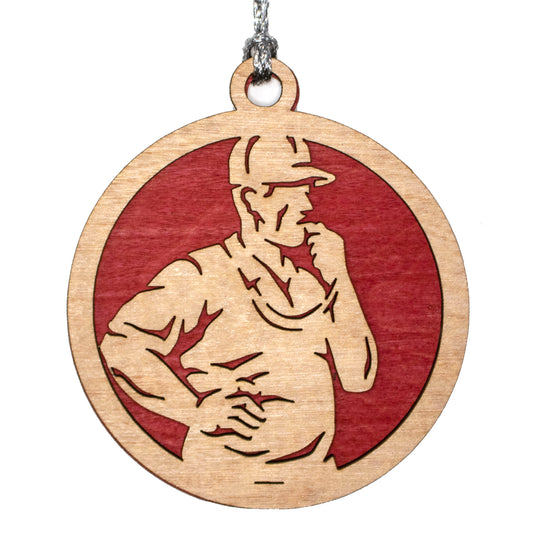 Male Coach laser cut wood ornament